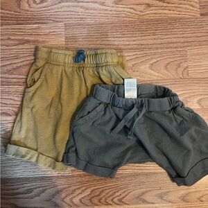 Kids Pull-On Shorts Set in Mustard and Olive
